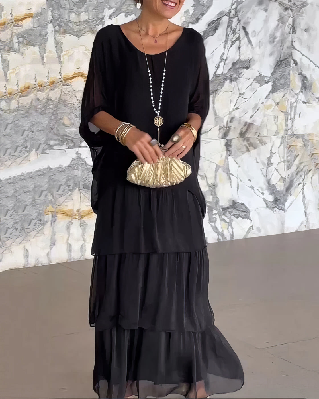 Caroline | Elegante Abito Maxi Confortevole per Tutte le Occasioni