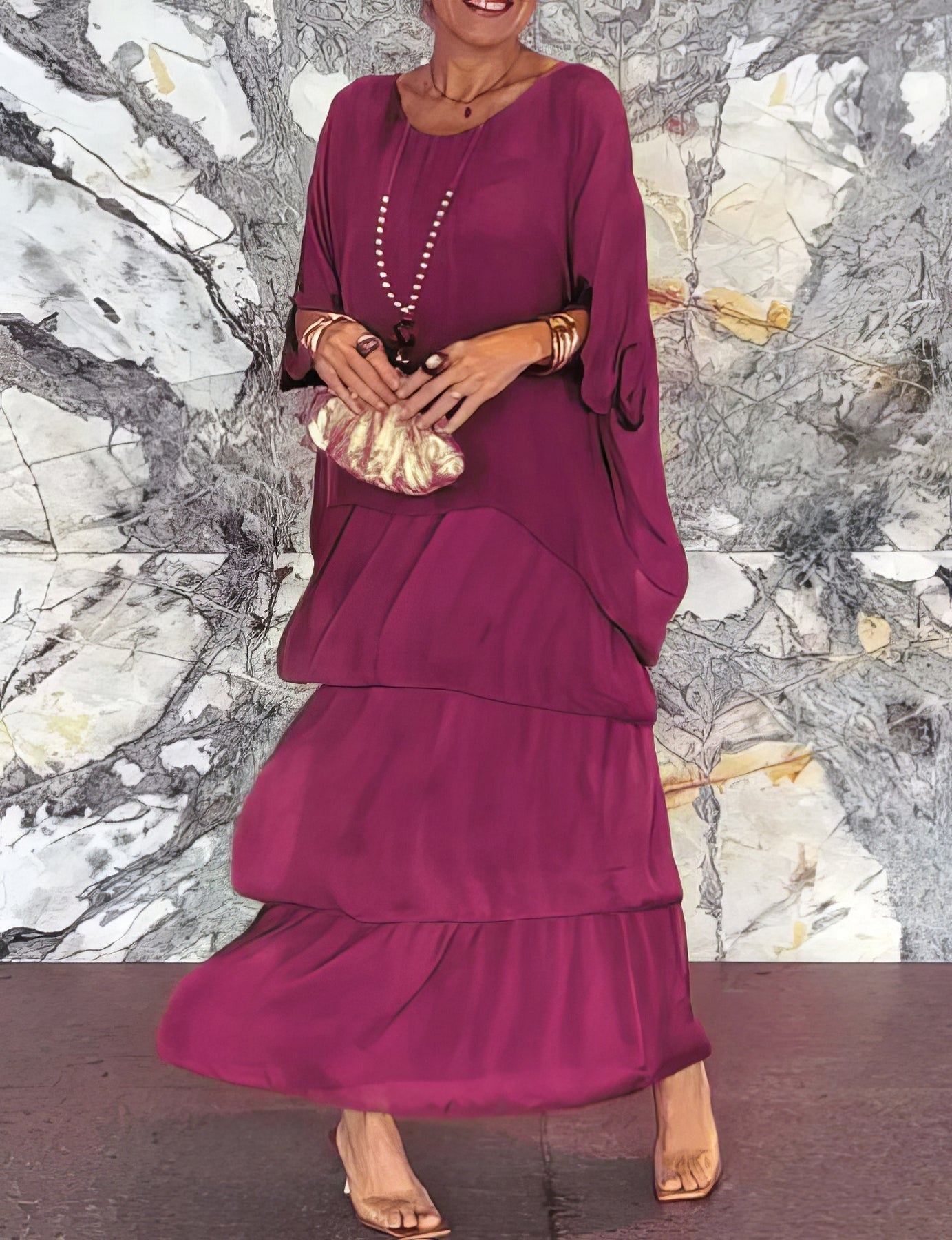 Caroline | Elegante Abito Maxi Confortevole per Tutte le Occasioni